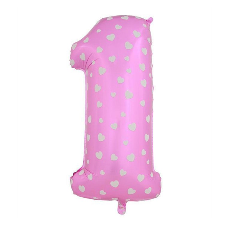 40 Inch Decorative Self-sealing Foil Number Balloon for Various Celebration - 1 / Pink-1