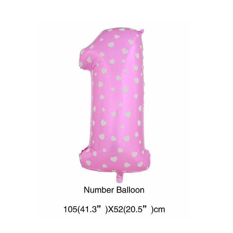 40 Inch Decorative Self-sealing Foil Number Balloon for Various Celebration - 1 / Pink-2