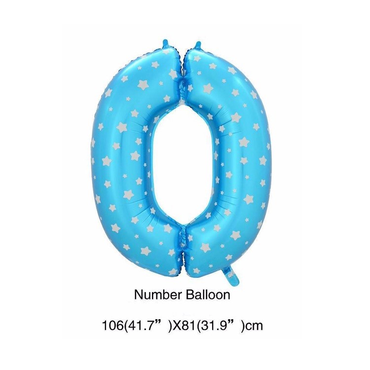 Self-sealing 40 Inch Foil Number Balloon for Festival Decoration - 0 / Blue-1