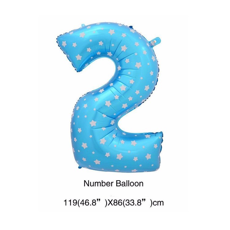 40 Inch Self-sealing Foil Number Balloon for Festival Decoration - 2 / Blue-1