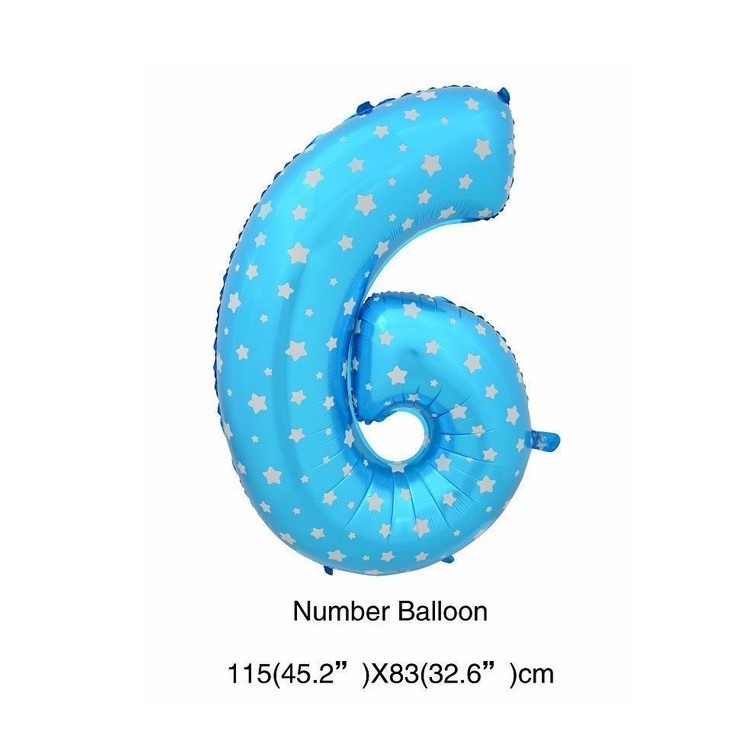 40 Inch Foil Self-sealing Number Balloon for Festival Decoration - 6 / Blue-1