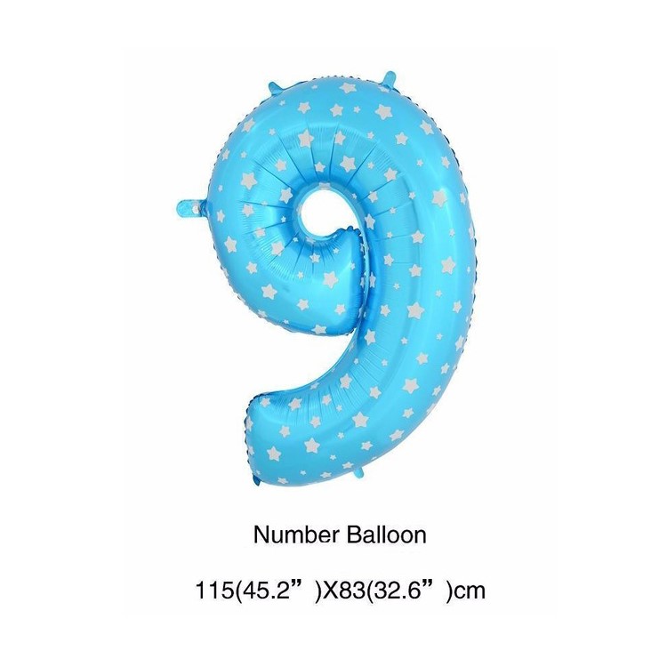 Lovely 40 Inch Self-sealing Foil Number Balloon for Various Celebration - 9 / Blue-1