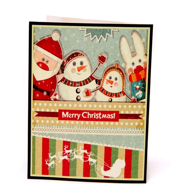 3D Christmas Dancing Greeting Card Papercraft Card Best Wishes Festival Card - Santa Claus-2