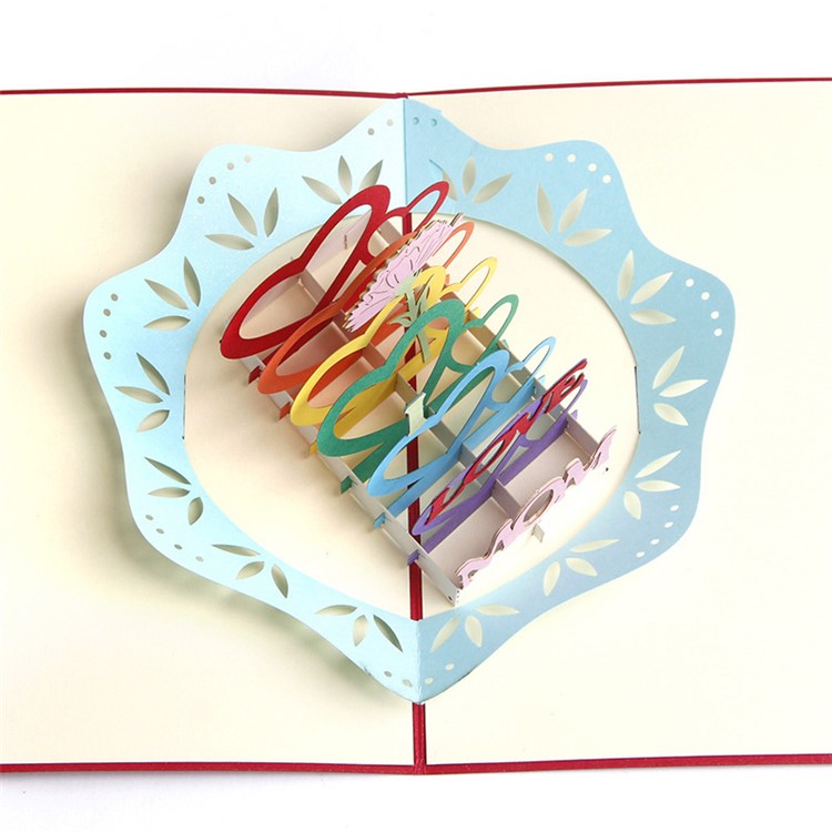 I Love You Mom Pattern 3D Happy Pop Up Greeting Card Best Wishes Festival Card-5