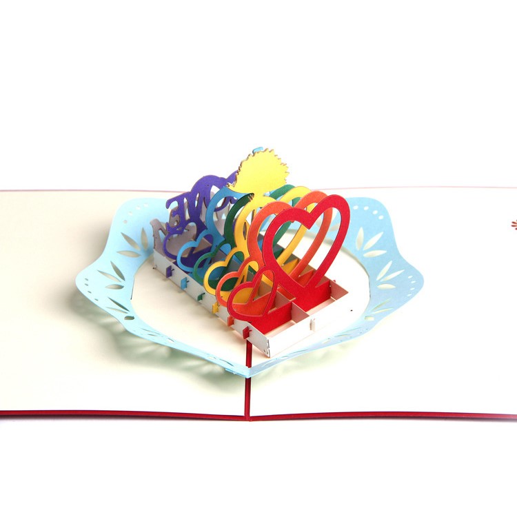 I Love You Mom Pattern 3D Happy Pop Up Greeting Card Best Wishes Festival Card-7