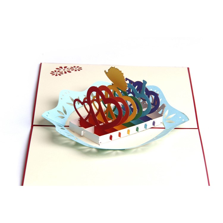 I Love You Mom Pattern 3D Happy Pop Up Greeting Card Best Wishes Festival Card-8
