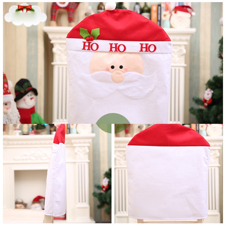 Christmas Party Decor Ornaments Chair Back Cover - Santa Claus-2