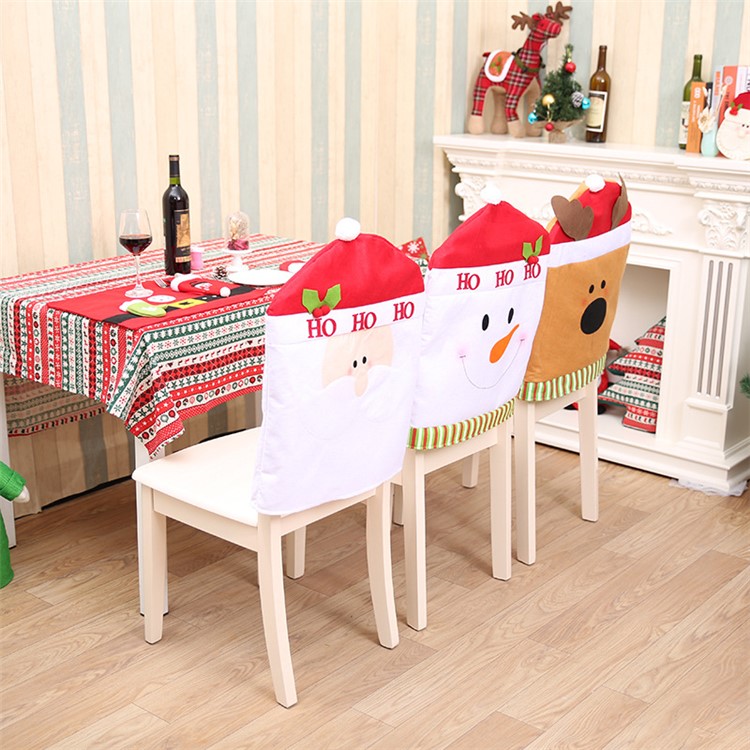 Christmas Party Decor Ornaments Chair Back Cover - Santa Claus-4