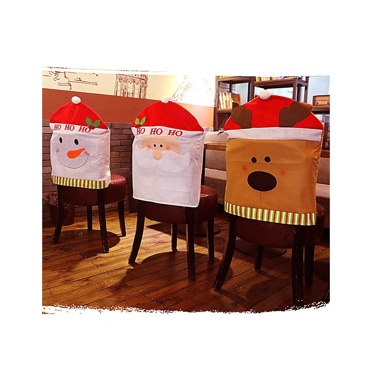 Christmas Party Decor Ornaments Chair Back Cover - Santa Claus-7