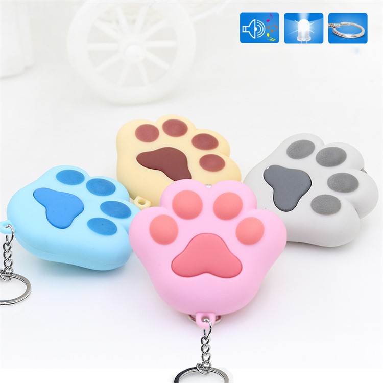 Lovely LED Light Sound Cat Paw Key Chain - Pink-4
