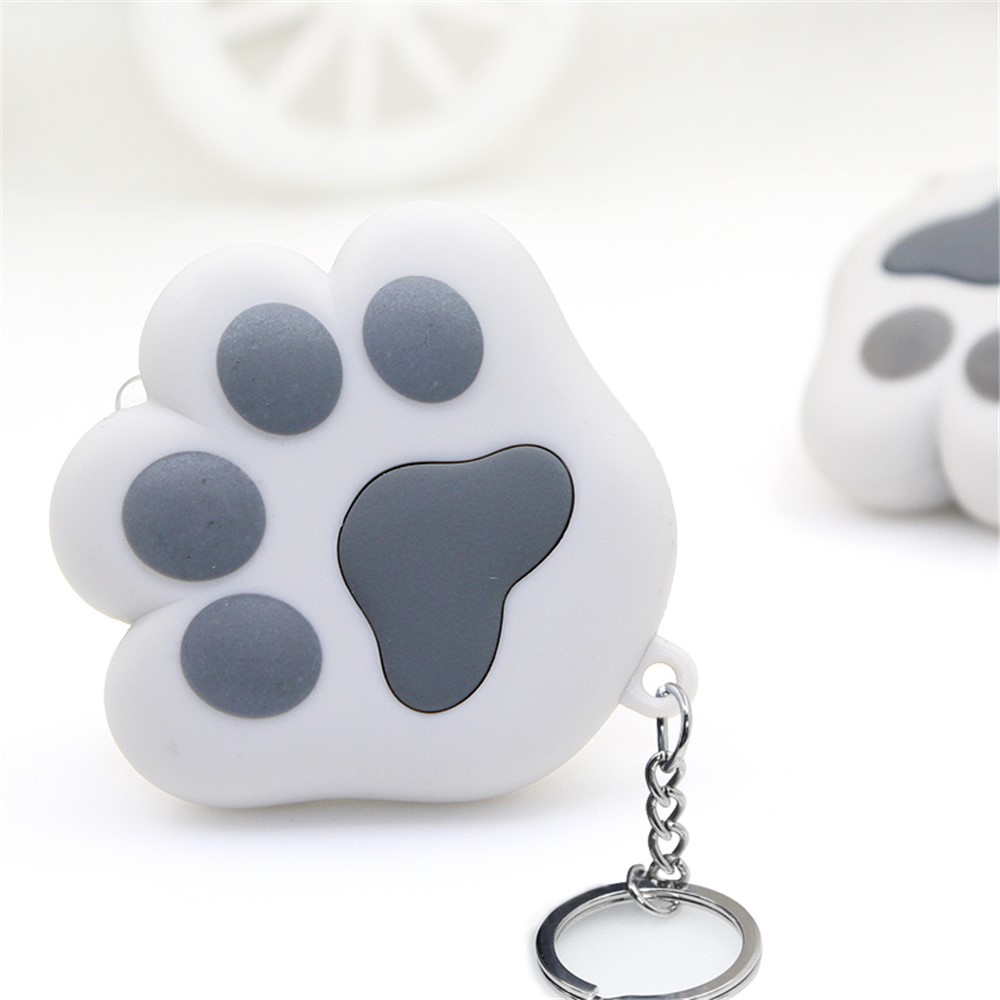 Lovely Pendant LED Light Sound Cat Paw Key Chain - Grey-1
