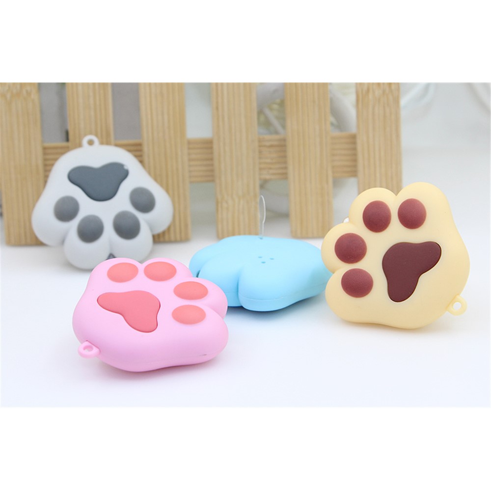 Lovely Pendant LED Light Sound Cat Paw Key Chain - Grey-10
