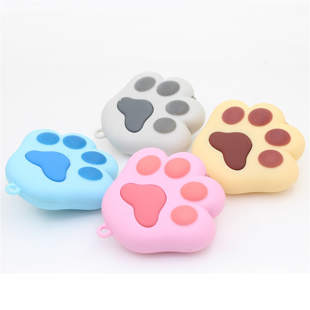Lovely Pendant LED Light Sound Cat Paw Key Chain - Grey-11