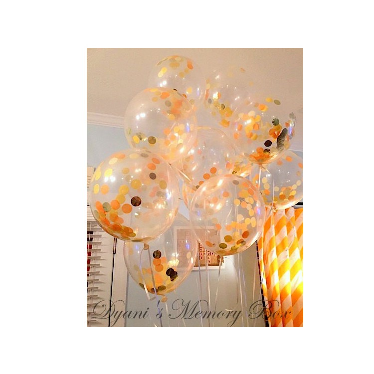 10Pcs 12Inch Latex Clear Confetti Filled Balloons Birthday Party Wedding Decorations-2