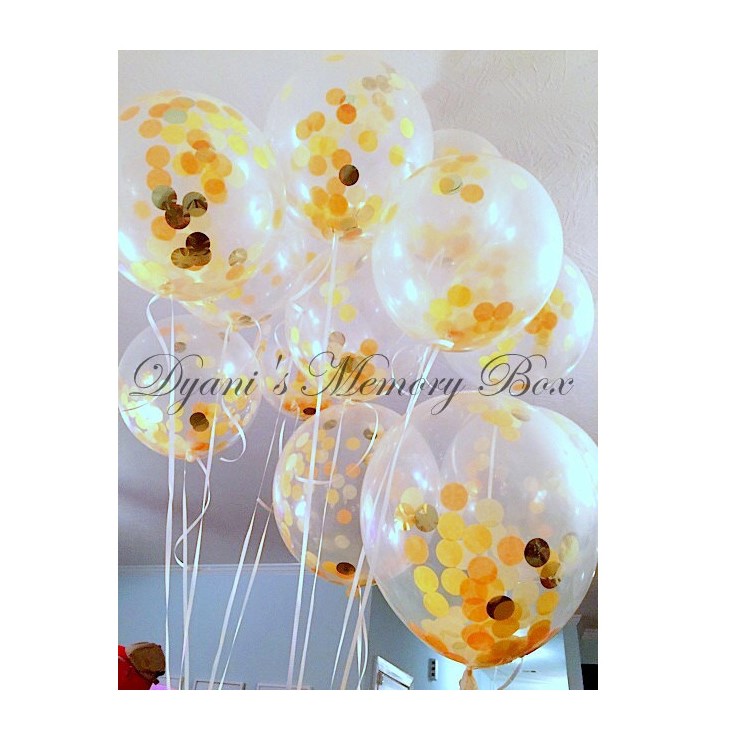 10Pcs 12Inch Latex Clear Confetti Filled Balloons Birthday Party Wedding Decorations-5