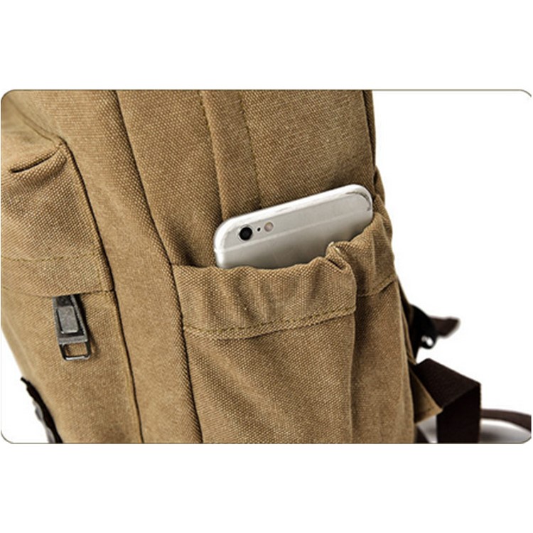 Multi-function Outdoor Bag School Backpack Unisex Travel Bag - Brown-7