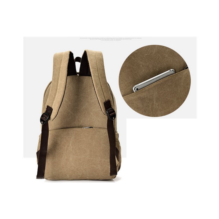 Multi-function Outdoor Bag School Backpack Unisex Travel Bag - Brown-8