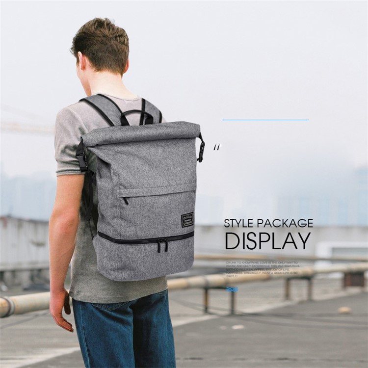 Anti-theft Business Laptop Bag Waterproof Dry and Wet Separate Backpack Outdoor Travelling Bag - Grey-10