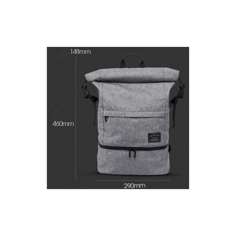 Anti-theft Business Laptop Bag Waterproof Dry and Wet Separate Backpack Outdoor Travelling Bag - Grey-12