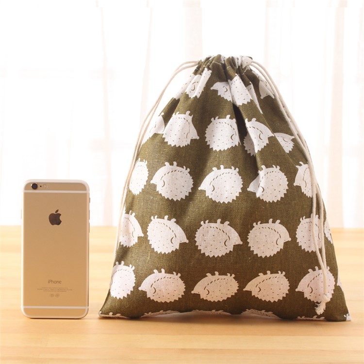 Dustproof Cotton and Linen Shoe Bags High Quality Shoe Storage Bag for Travel - Hedgehog-1