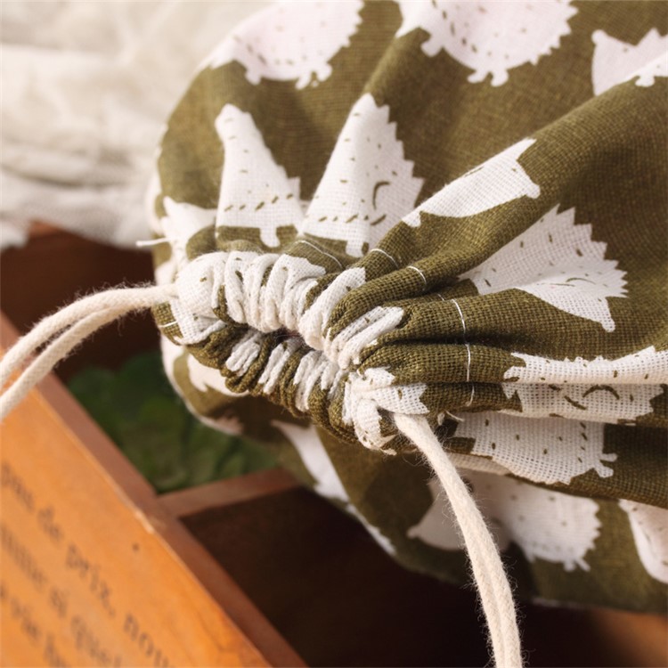 Dustproof Cotton and Linen Shoe Bags High Quality Shoe Storage Bag for Travel - Hedgehog-3