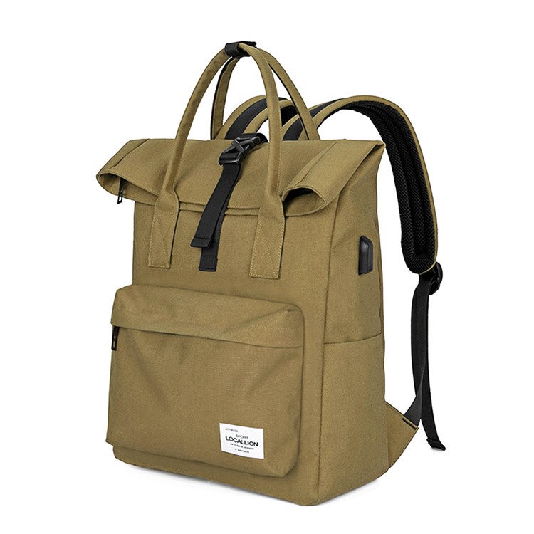 LOCAL LION 562 Waterproof Polyester Outdoor Sport Backpack with USB Charge Port - Khaki-4