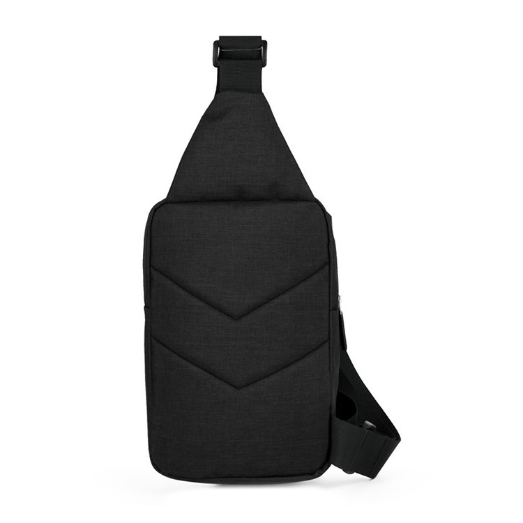 GB6621 Outdoor Travel Polyester Chest Bag Sling Bag Satchel - Black-1
