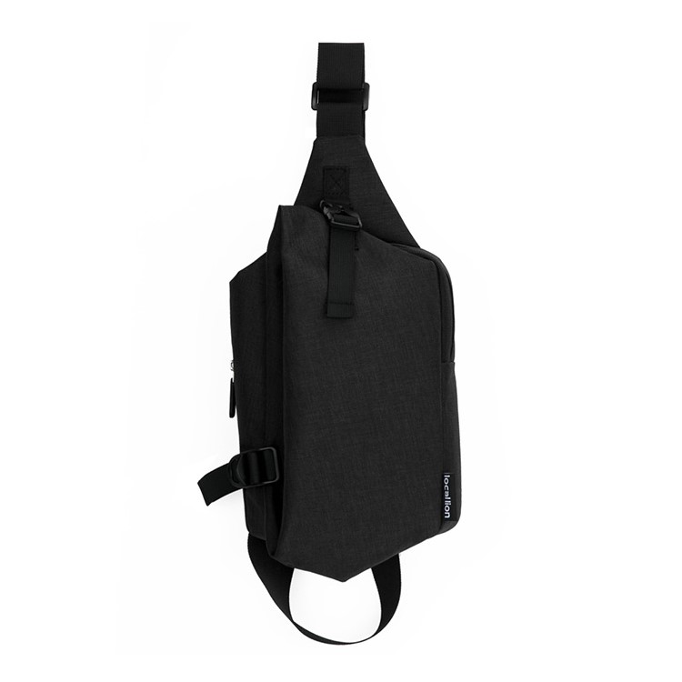 GB6621 Outdoor Travel Polyester Chest Bag Sling Bag Satchel - Black-2