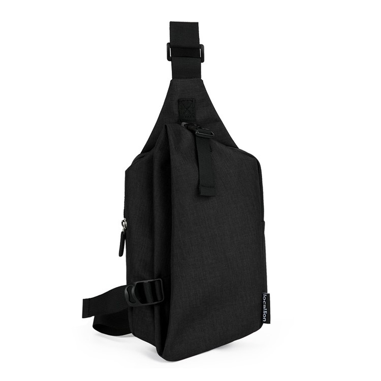 GB6621 Outdoor Travel Polyester Chest Bag Sling Bag Satchel - Black-3