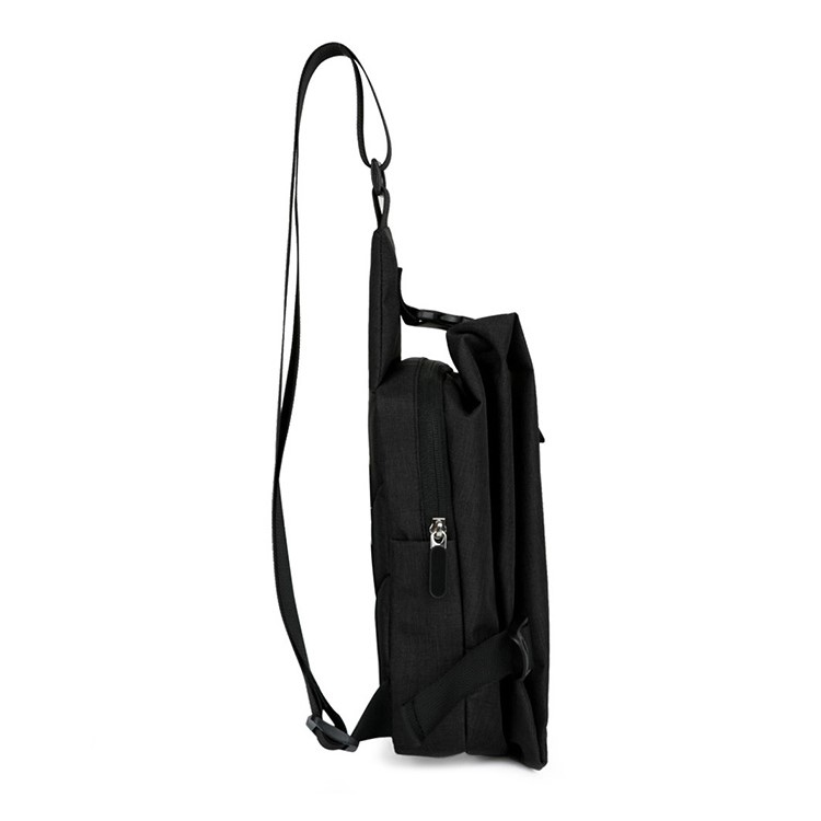 GB6621 Outdoor Travel Polyester Chest Bag Sling Bag Satchel - Black-4