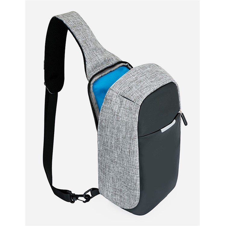 6630 Fashion Lightweight Waterproof Chest Bag Crossbody Bag for Men - Grey-4
