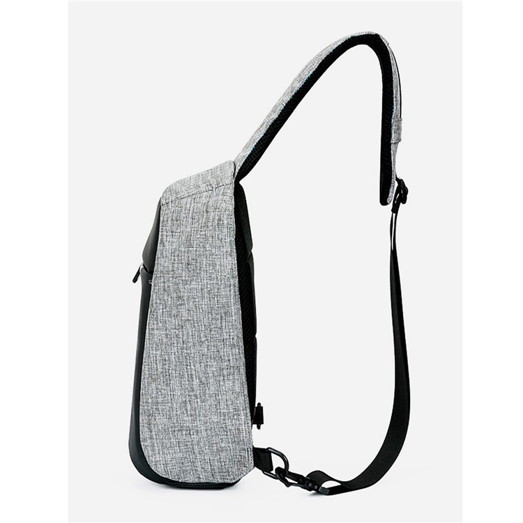 6630 Fashion Lightweight Waterproof Chest Bag Crossbody Bag for Men - Grey-6