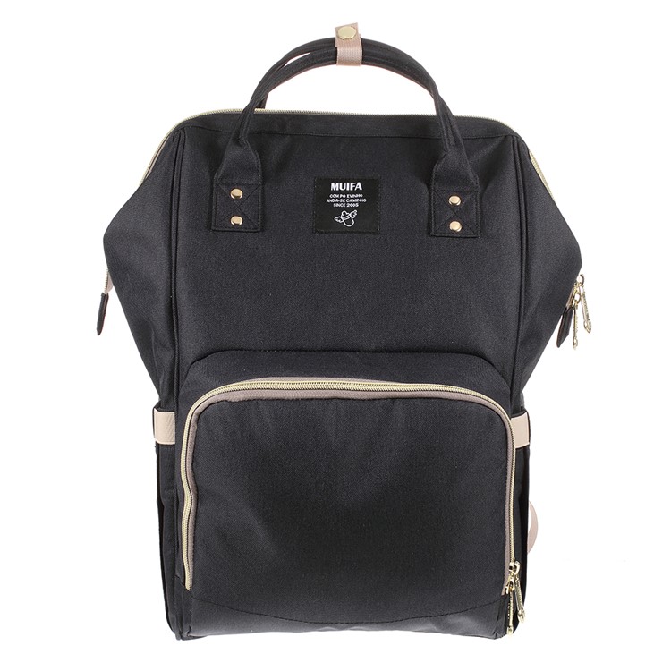 MUIFA Oxford Cloth Mummy Maternity Bag Travel Shoulder Backpack - Black-1