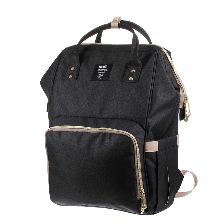 MUIFA Oxford Cloth Mummy Maternity Bag Travel Shoulder Backpack - Black-2