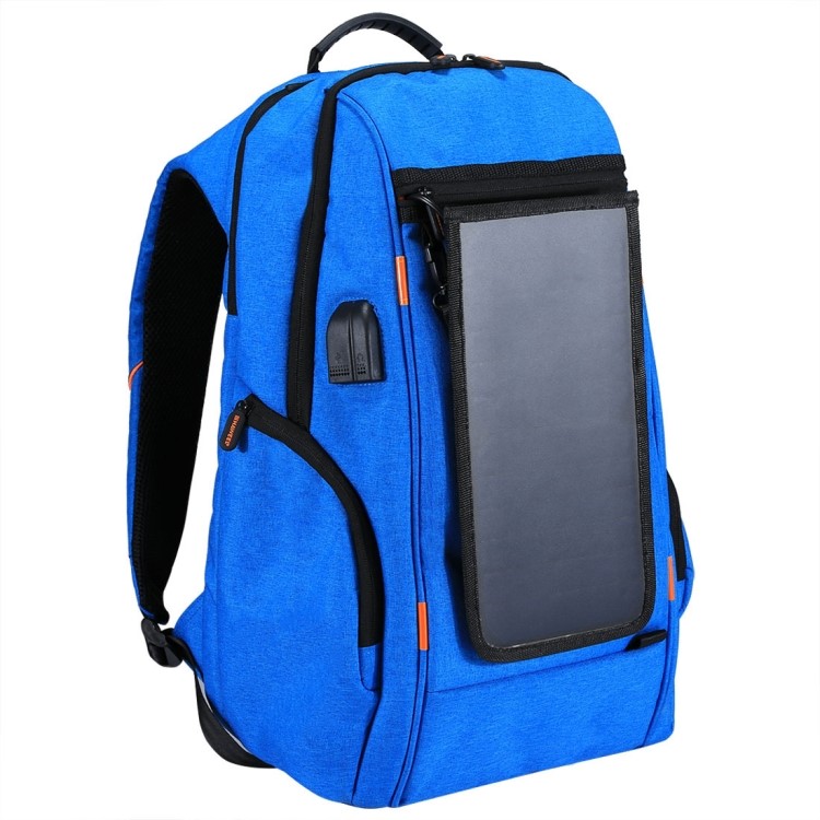 HAWEEL HWL2160 USB Solar Power Charging Outdoor Backpack with 3.5mm Jack - Blue-2