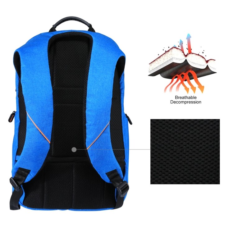 HAWEEL HWL2160 USB Solar Power Charging Outdoor Backpack with 3.5mm Jack - Blue-4