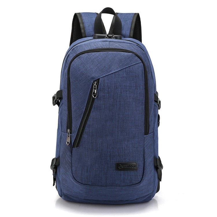 Laptop Backpack with USB Charging Port Anti-Theft Water Resistant Shoulder Bag - Blue-1