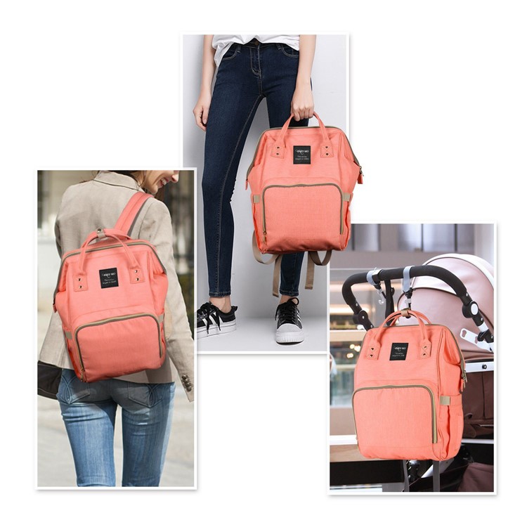 Multi-Functional Large Capacity Waterproof Maternity Nappy Baby Bag Travel Backpack for Baby Care - Orange-1