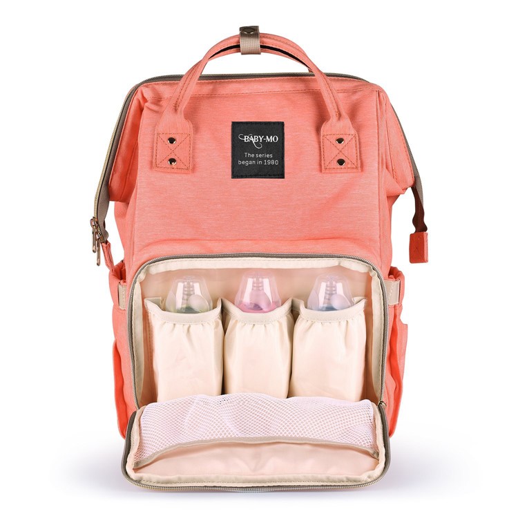 Multi-Functional Large Capacity Waterproof Maternity Nappy Baby Bag Travel Backpack for Baby Care - Orange-5