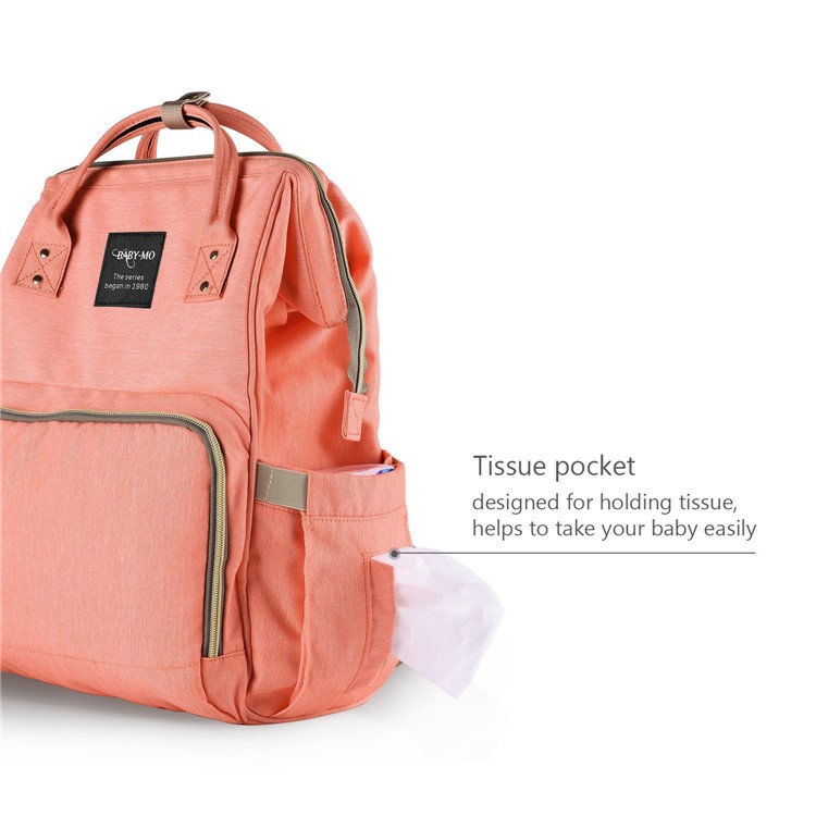 Multi-Functional Large Capacity Waterproof Maternity Nappy Baby Bag Travel Backpack for Baby Care - Orange-6
