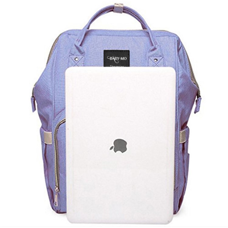 Multi-Functional Large Capacity Waterproof Maternity Nappy Baby Bag Travel Backpack with Side Pockets - Light Purple-3