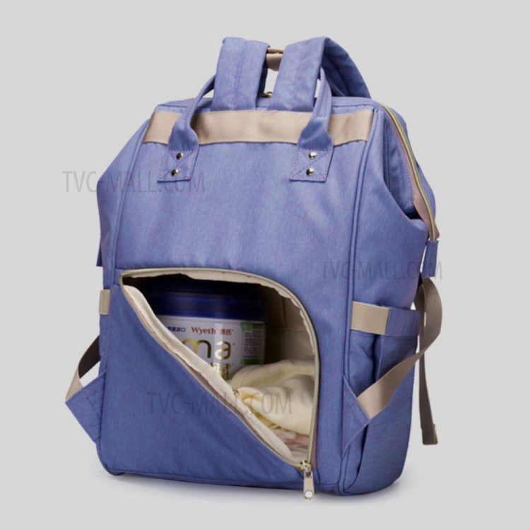 Multi-Functional Large Capacity Waterproof Maternity Nappy Baby Bag Travel Backpack with Side Pockets - Light Purple-8