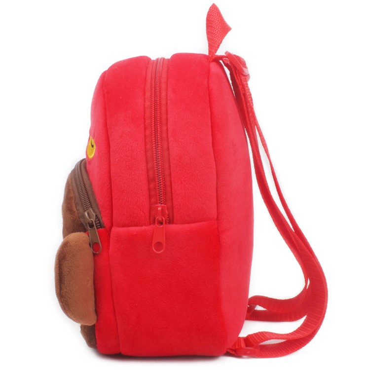 Lovely Cartoon Animal Plush School Bag Children Fluffy Backpack - Monkey-3