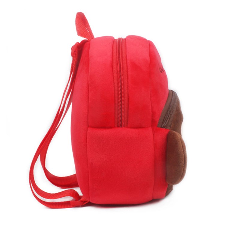 Lovely Cartoon Animal Plush School Bag Children Fluffy Backpack - Monkey-6