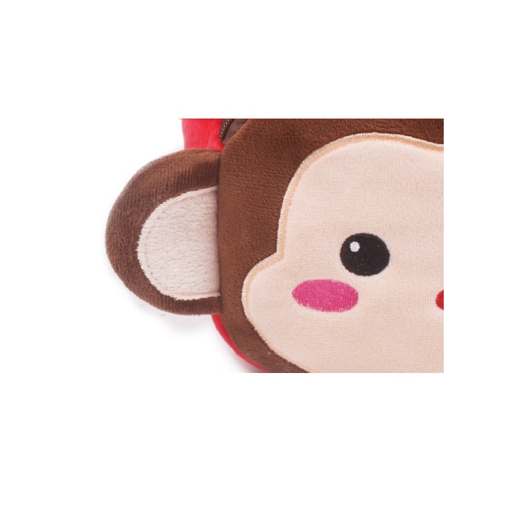 Lovely Cartoon Animal Plush School Bag Children Fluffy Backpack - Monkey-7
