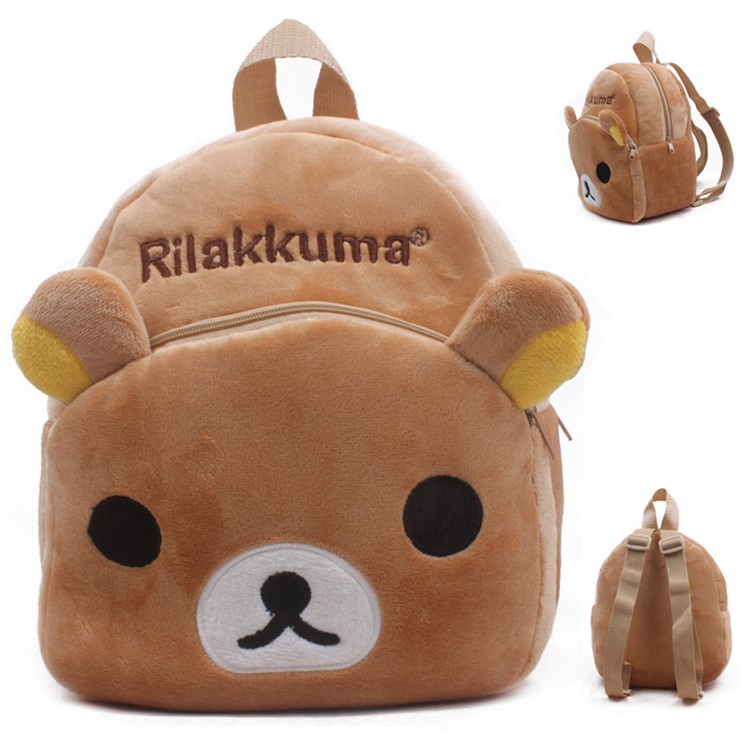 Lovely Cartoon Kids Baby Bags Doll Plush School Bag Children Fluffy Backpack - Rilakkuma-1