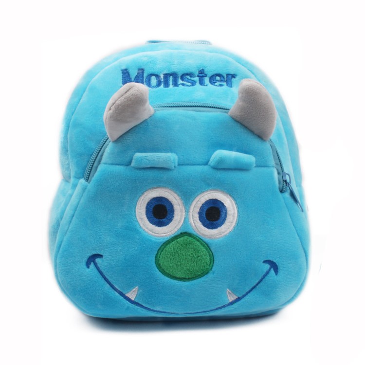 Lovely Cartoon Animal Plush School Bag Children Early Education Fluffy Backpack - Monster-1