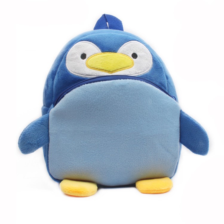 Adorable Cartoon Animal Children Backpack Fluffy Plush Backpack Toy Dolls - Penguin-1