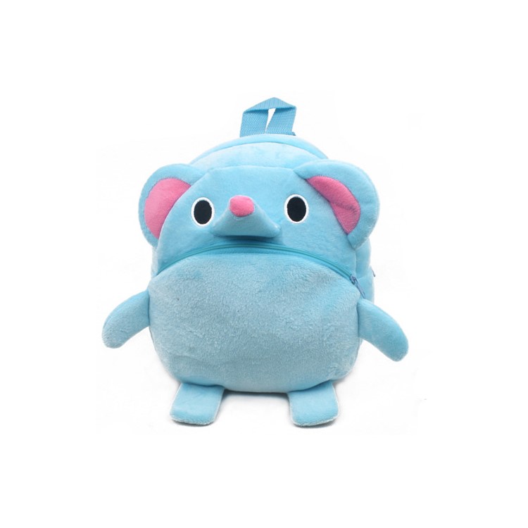 Lovely Cartoon Animal Backpack Plush School Bag Children Fluffy Daypack - Pig-1