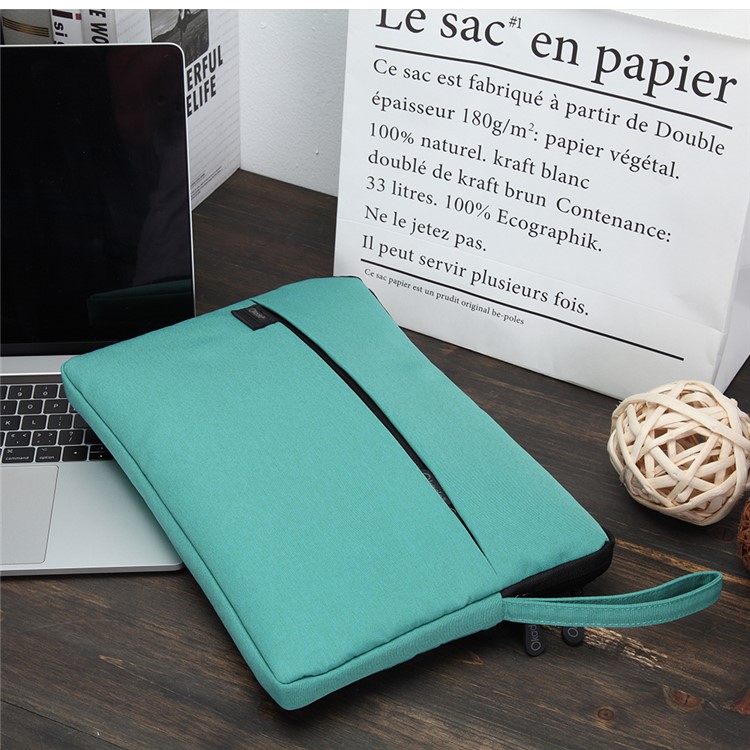 Nylon Fabric Shockproof Sleeve Protection Case for 13.3-inch Notebooks with Soft Plush Lining - Green-3